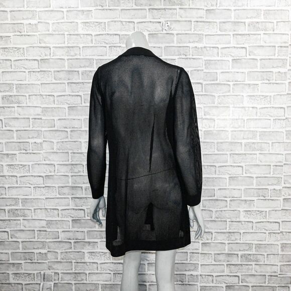 Exclusively MISOOK Women's Black Mesh Long Cardigan Jacket top Size Small - Picture 5 of 10